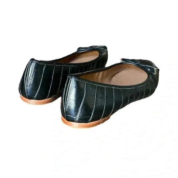 J. Crew Factory Black Croc-Embossed Flats - Picture 6 of 9